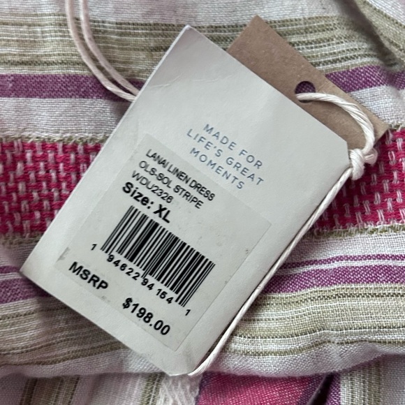 NWT Faherty Lanai Linen Blend Dress in Sol Stripe Sz XL - Picture 10 of 11